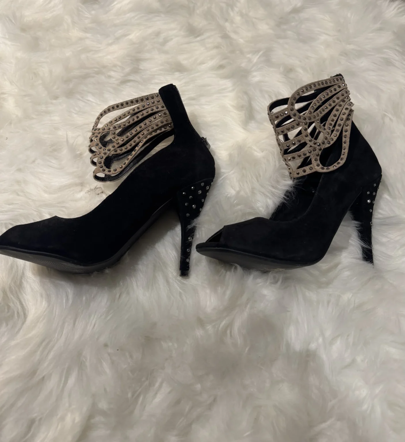 Image for Stylish unique sandales suede noire