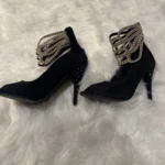 Thumbnail for Stylish unique sandales suede noire