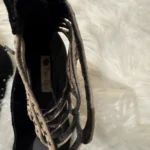 Thumbnail for Stylish unique sandales suede noire