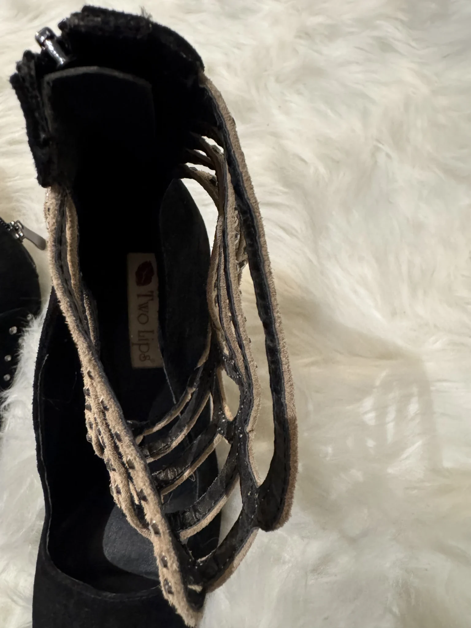 Image for Stylish unique sandales suede noire