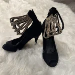 Thumbnail for Stylish unique sandales suede noire