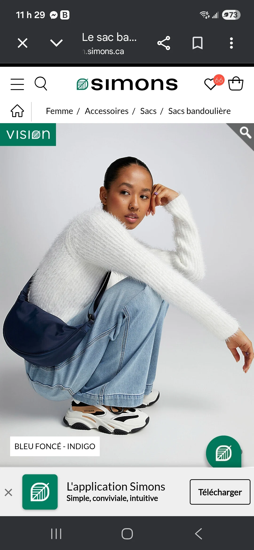 Sac bandoulière demi-lune Simons seconde main