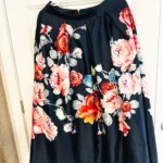 Thumbnail for Long floral skirt with crinoline