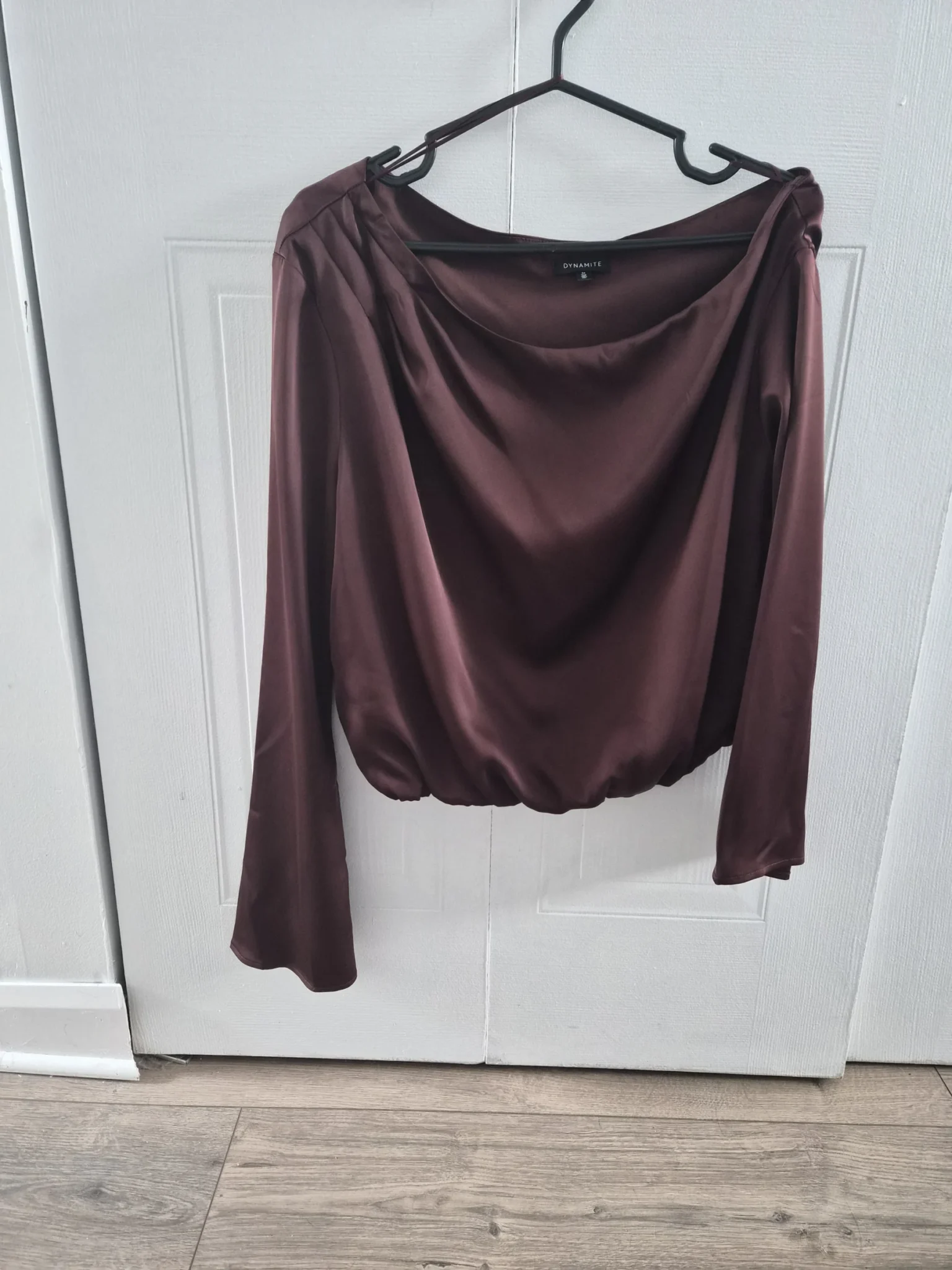 Featured image for Off soulders satin blouse