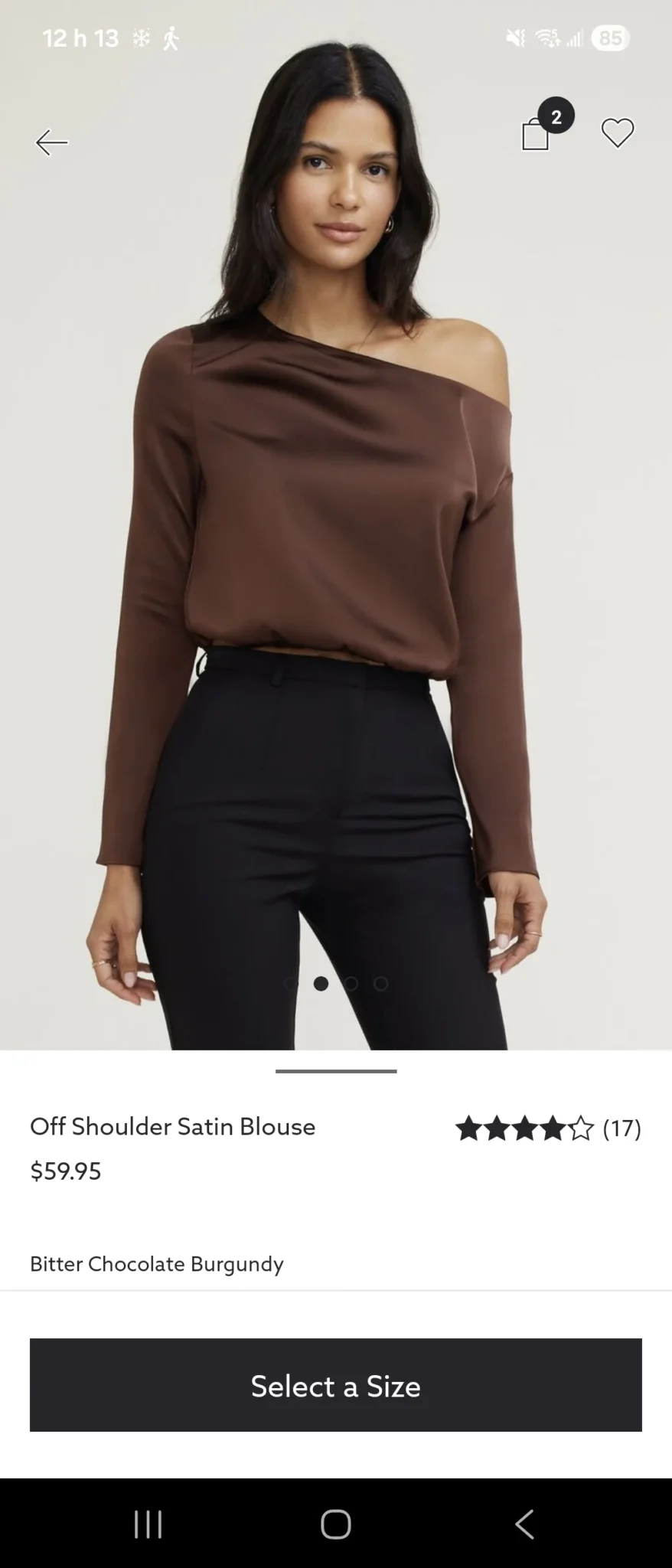 Image for Off soulders satin blouse