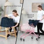 Thumbnail for Housse pour bébé multi-usage (allaitement, siège de voiture, chariot d'épicerie, chaise-haute) - Bleu Marine Espace