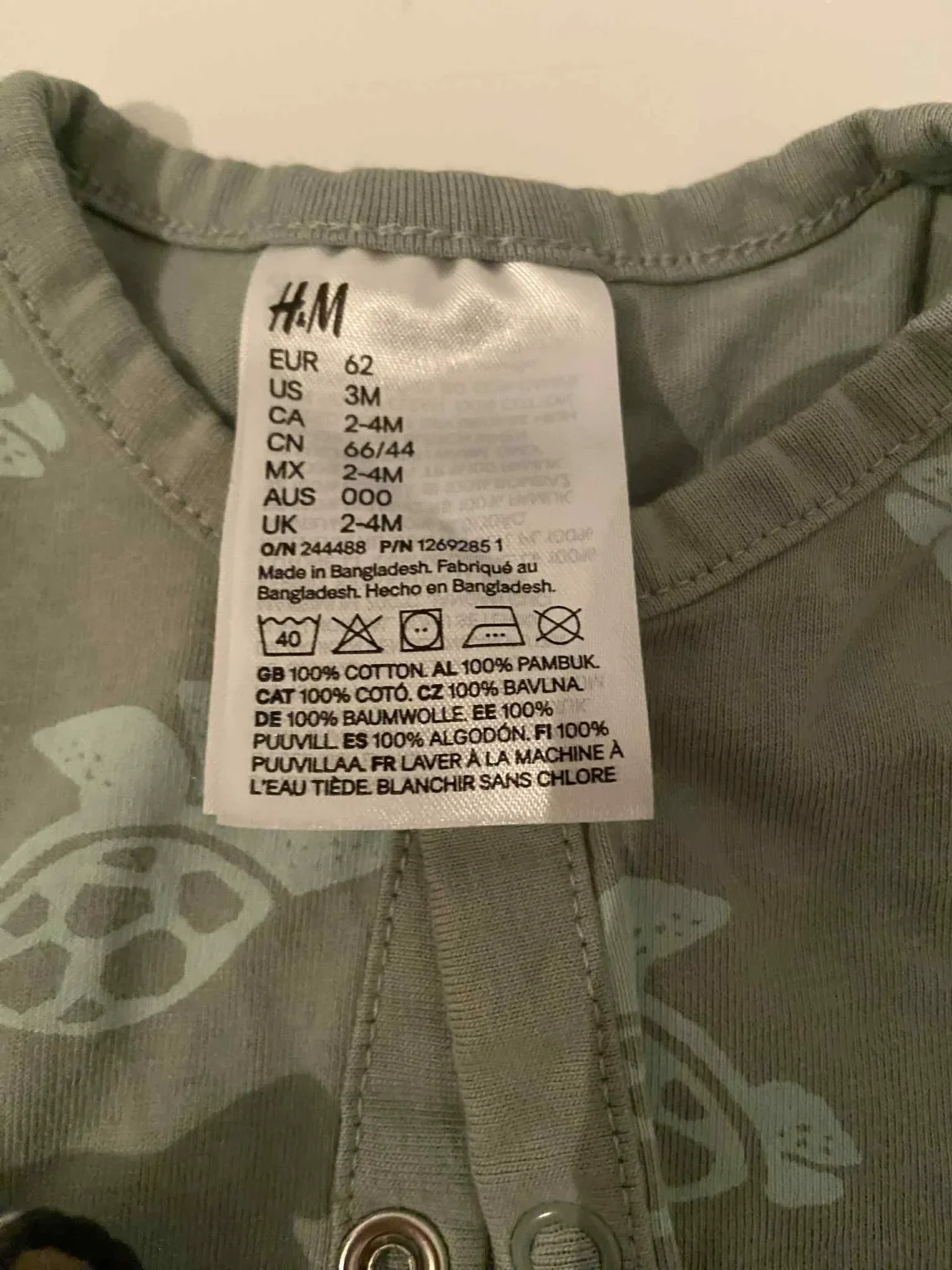 Image for 3 Pijamas H&M Lion, tortue et raillures