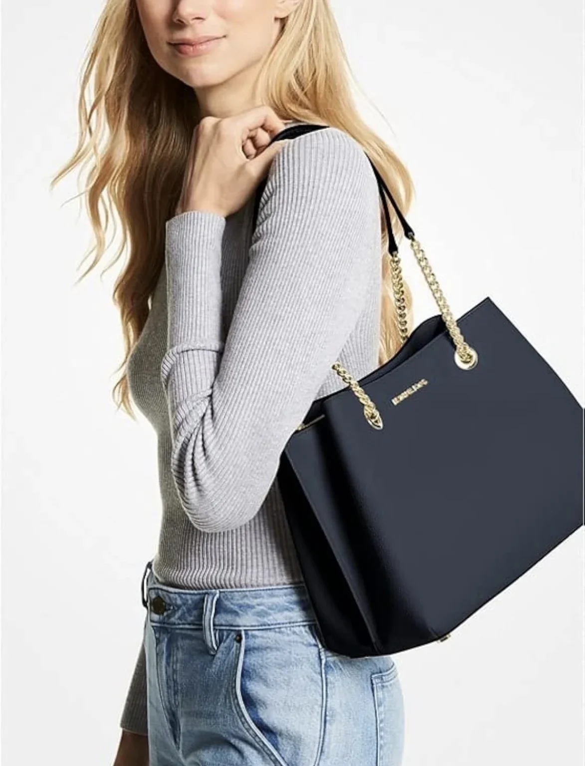 Image for Sacoche Michael Kors modèle Teagen bleu marin neuf