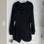 Thumbnail for Romper Shorts en Velour noir avec Manches longues et Capuchon JUICY COUTURE
