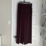 Featured thumbnail for Burgundy high waist wide leg trousers