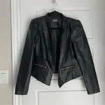 Thumbnail for Manteau court en faux cuir noir