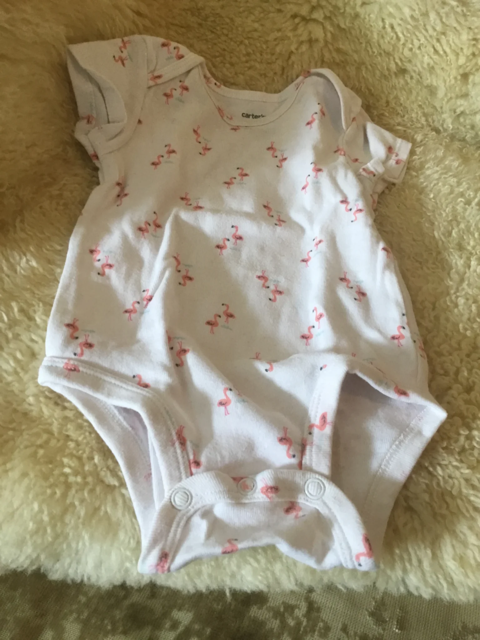 Image for Cache couche blanc et corail carter flamands roses bébé fille 6