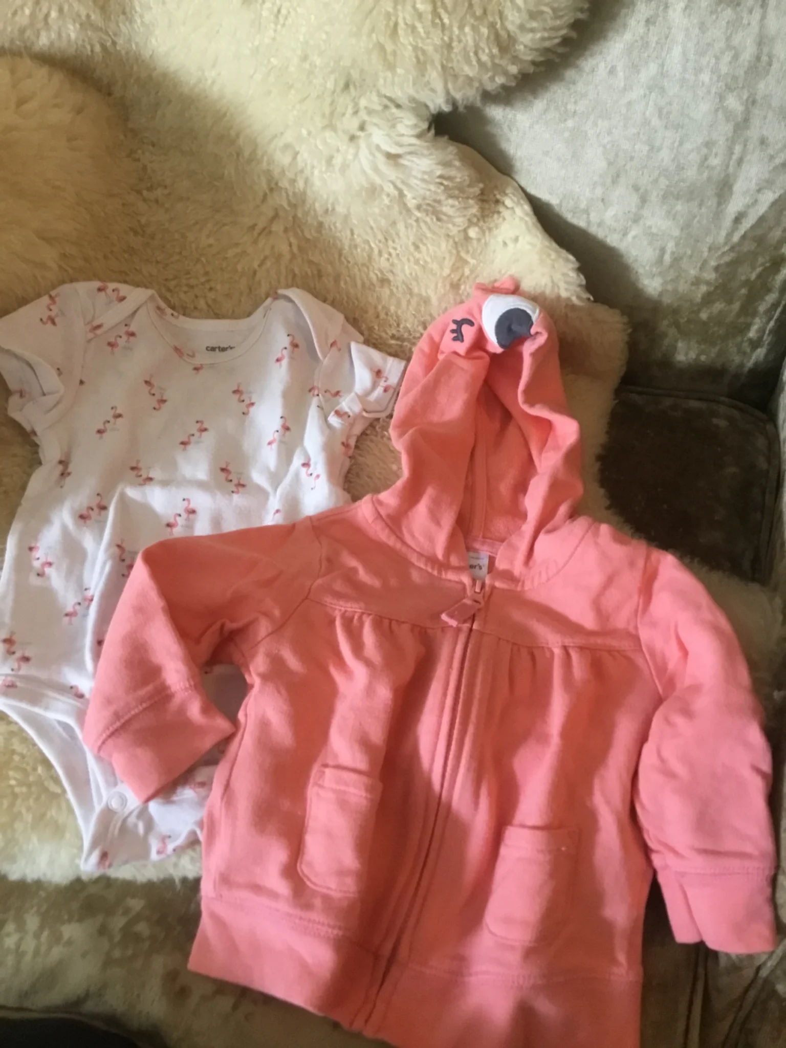Image for Cache couche blanc et corail carter flamands roses bébé fille 6