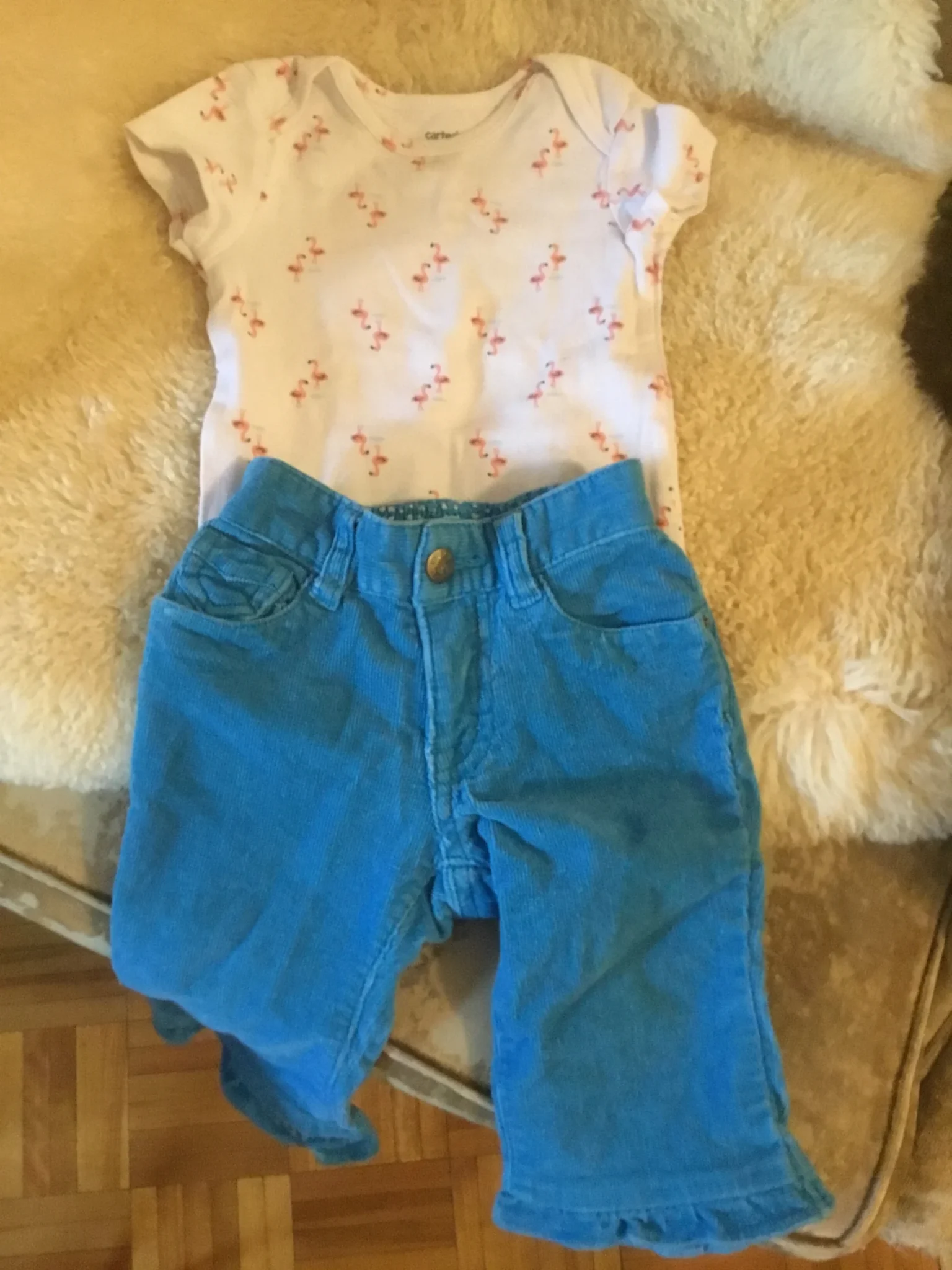 Image for Cache couche blanc et corail carter flamands roses bébé fille 6