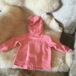 Thumbnail for Veste corail zip hoodie capuchon coton ouaté flamands roses bébé fille