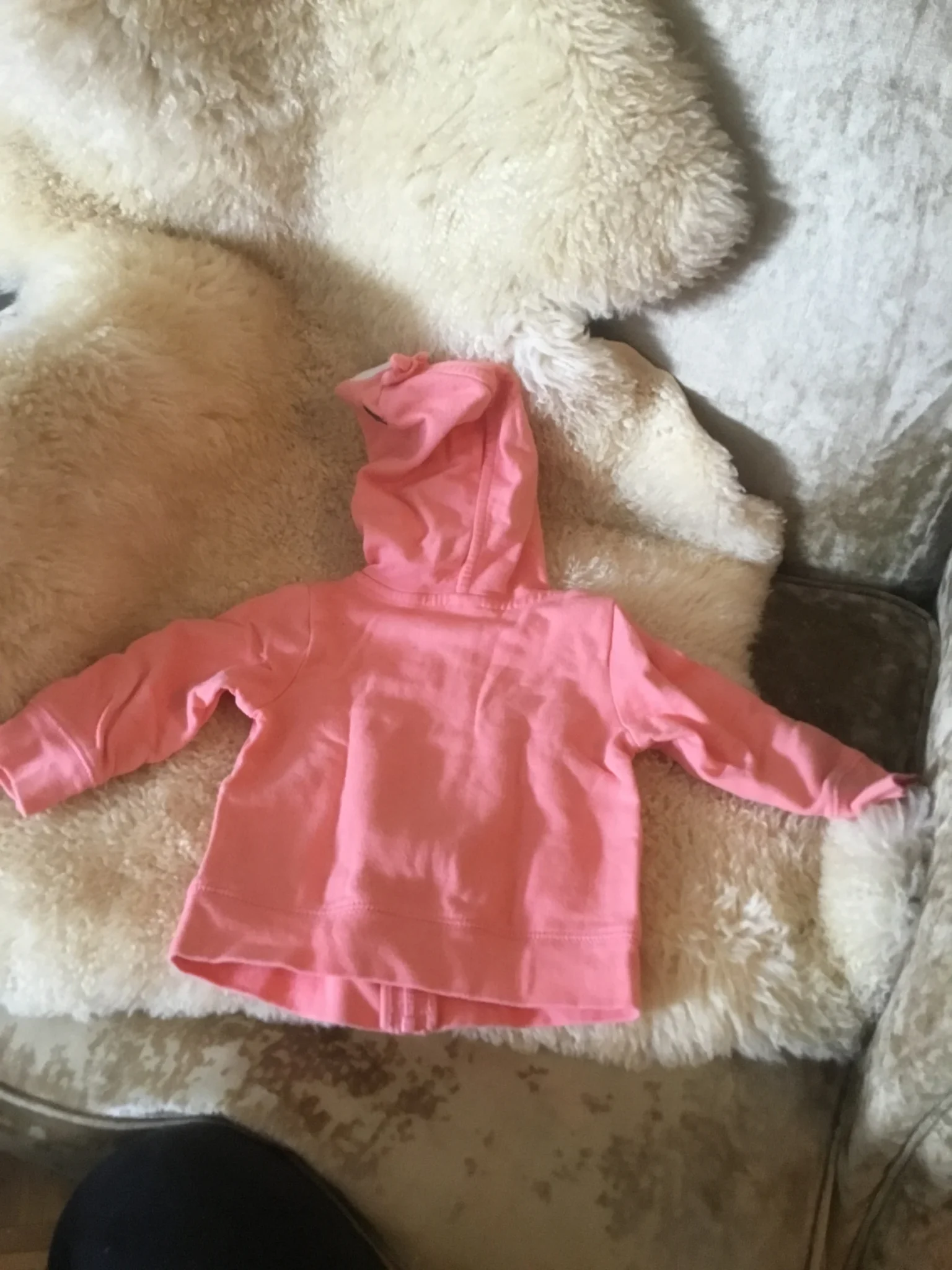 Image for Veste corail zip hoodie capuchon coton ouaté flamands roses bébé fille