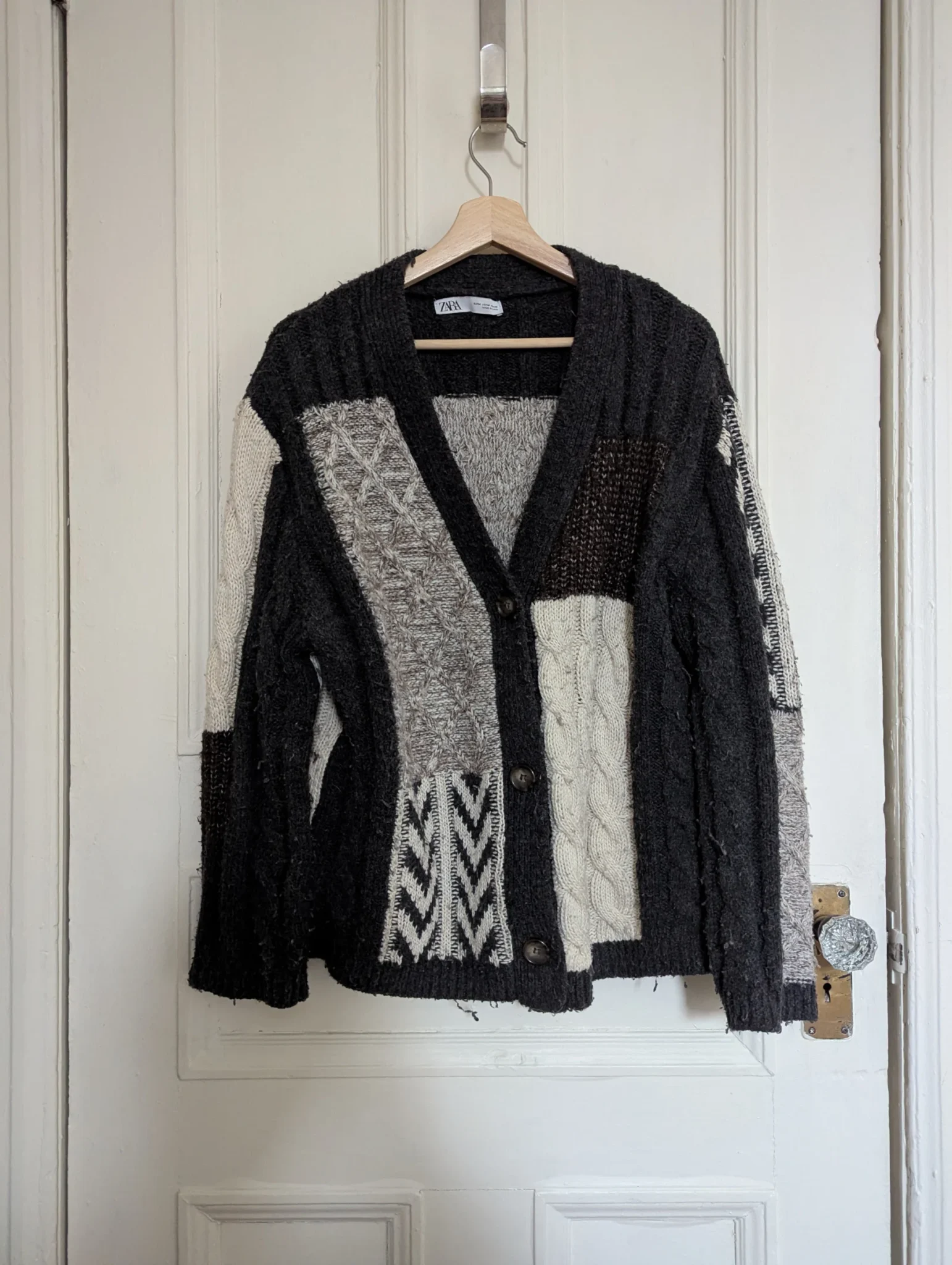Featured image for Gilet patchwork en maille Zara taille M