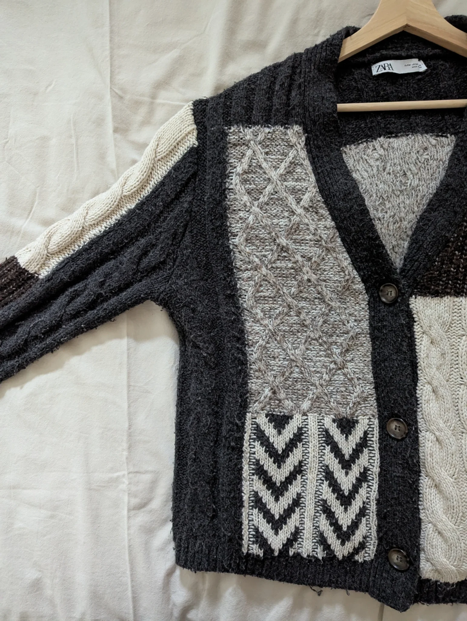 Image for Gilet patchwork en maille Zara taille M