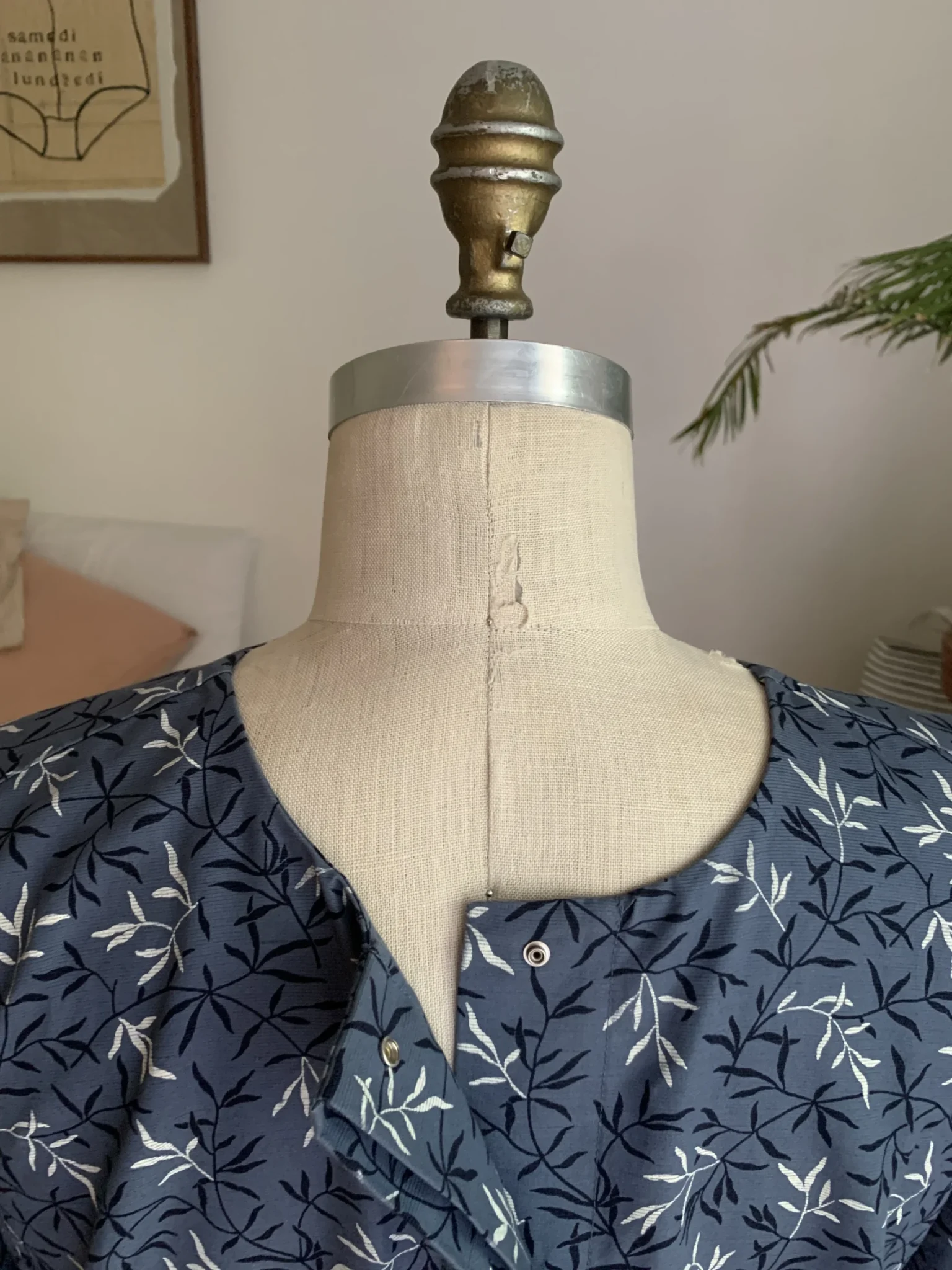Image for Tone-on-tone foliage dress