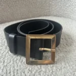 Featured thumbnail for Ceinture cuir noir – boucle dorée - 100% cuir