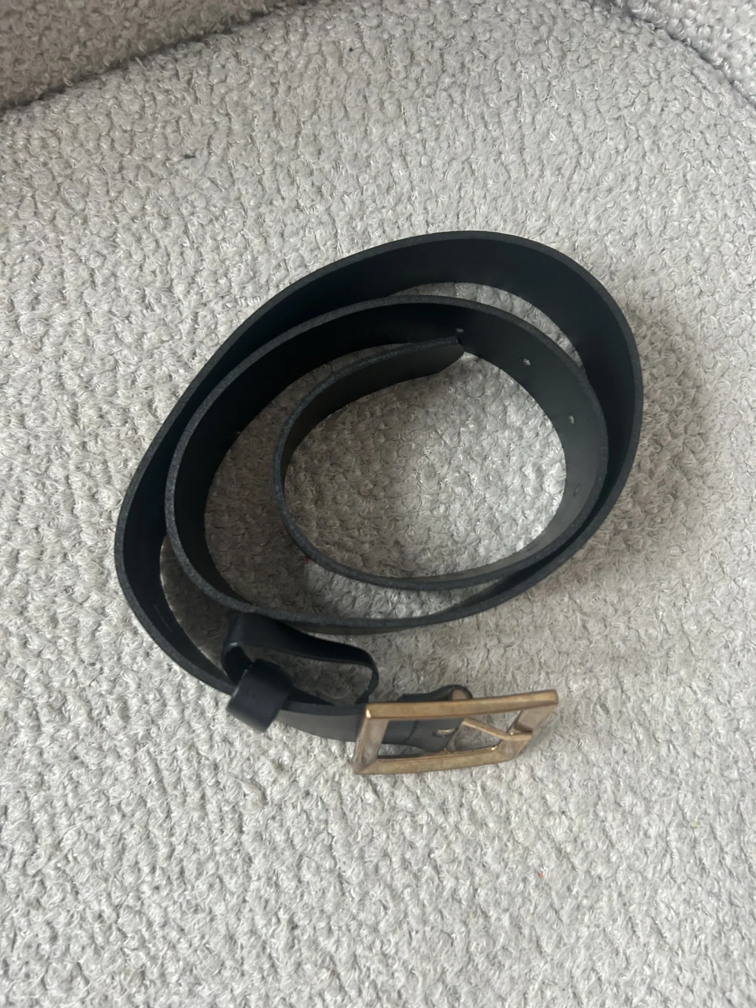Image for Ceinture cuir noir – boucle dorée - 100% cuir