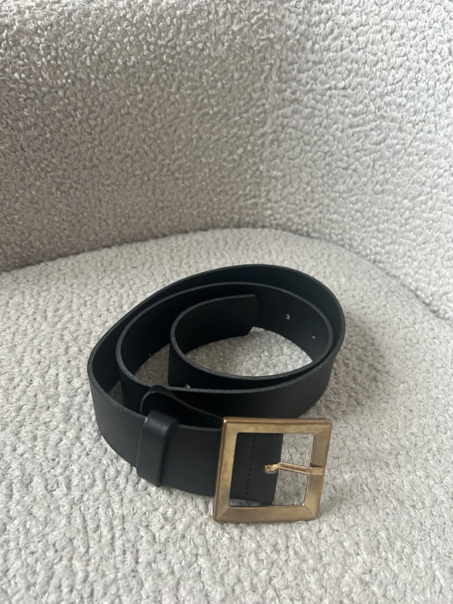 Image for Ceinture cuir noir – boucle dorée - 100% cuir