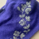 Thumbnail for Crop top/ Bralette en maille Zara violet brodé– neuve