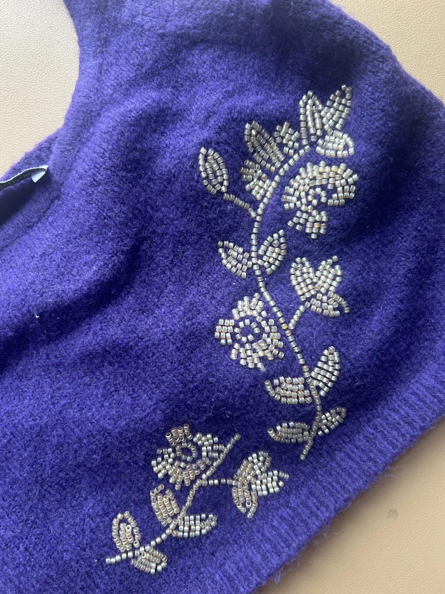 Image for Crop top/ Bralette en maille Zara violet brodé– neuve