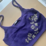 Thumbnail for Crop top/ Bralette en maille Zara violet brodé– neuve