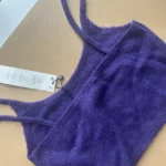 Thumbnail for Crop top/ Bralette en maille Zara violet brodé– neuve