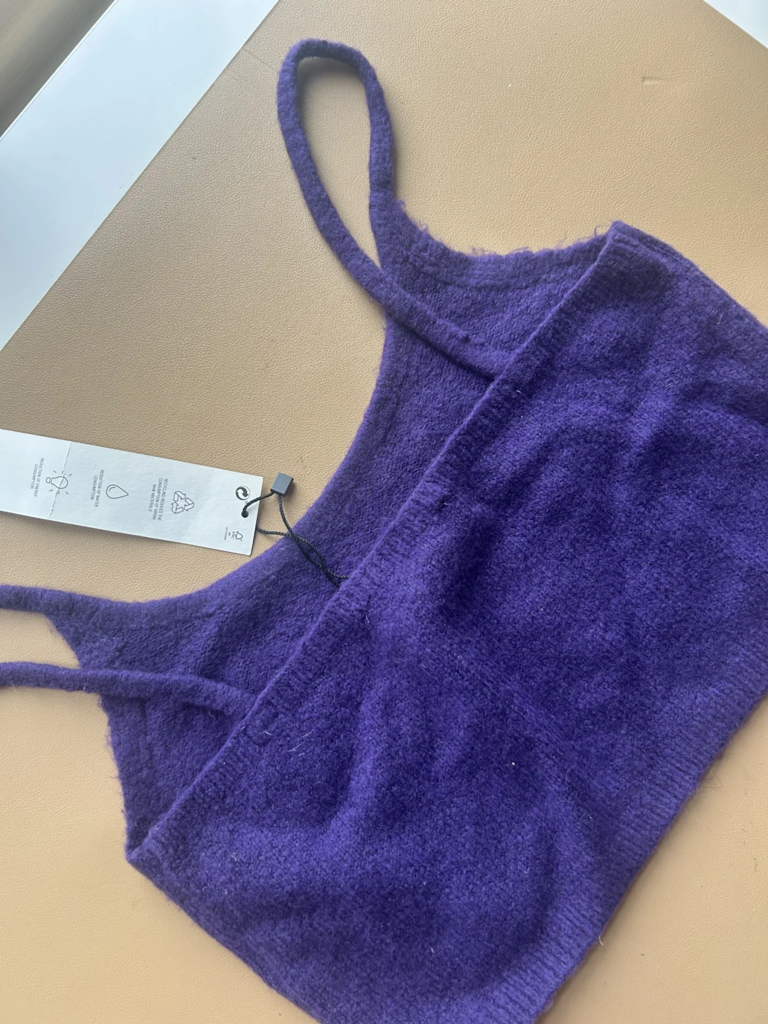 Image for Crop top/ Bralette en maille Zara violet brodé– neuve