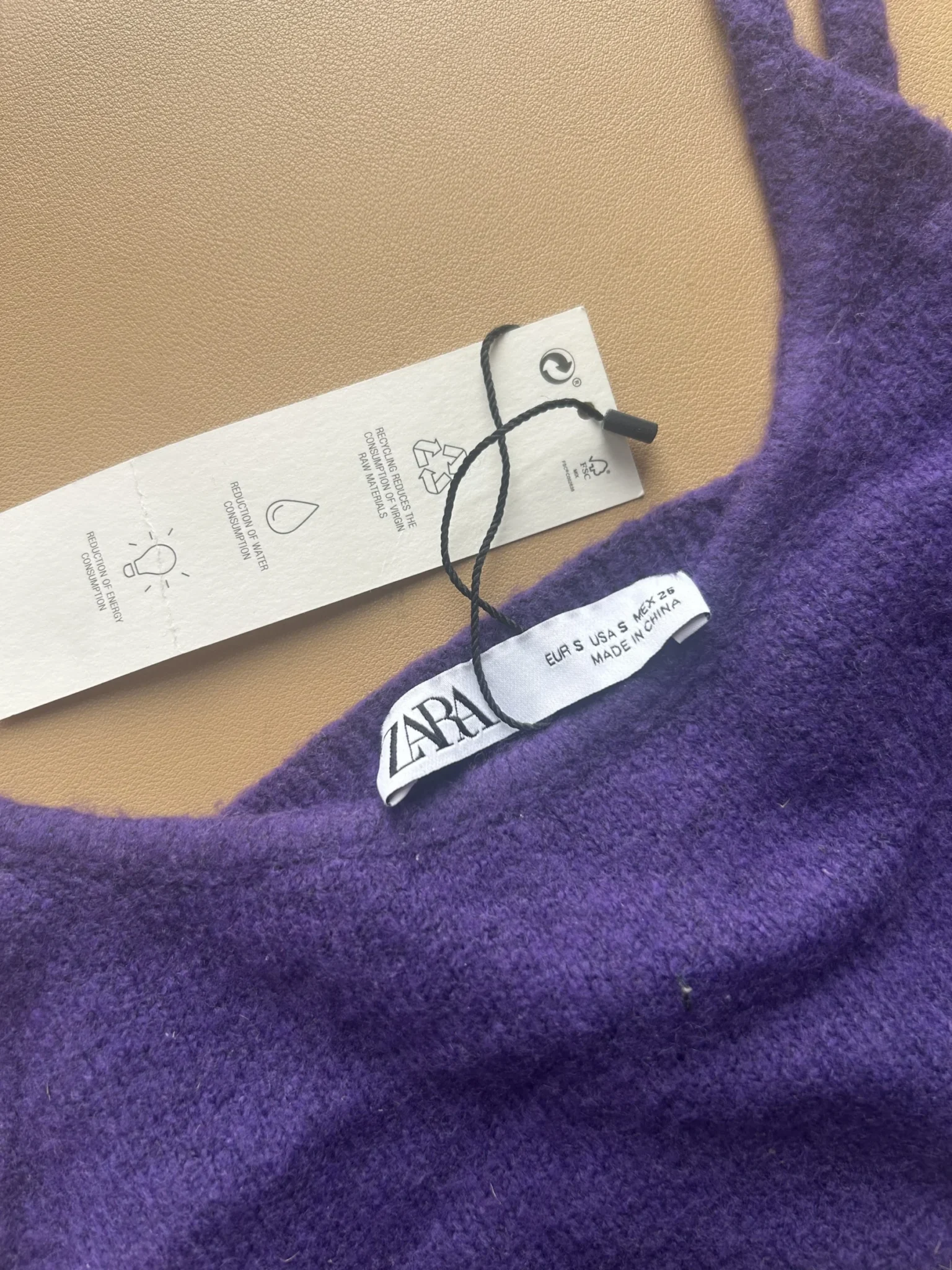 Image for Crop top/ Bralette en maille Zara violet brodé– neuve