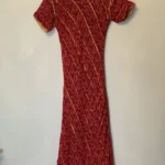 Thumbnail for Robe Bourgonne à Motifs Or
