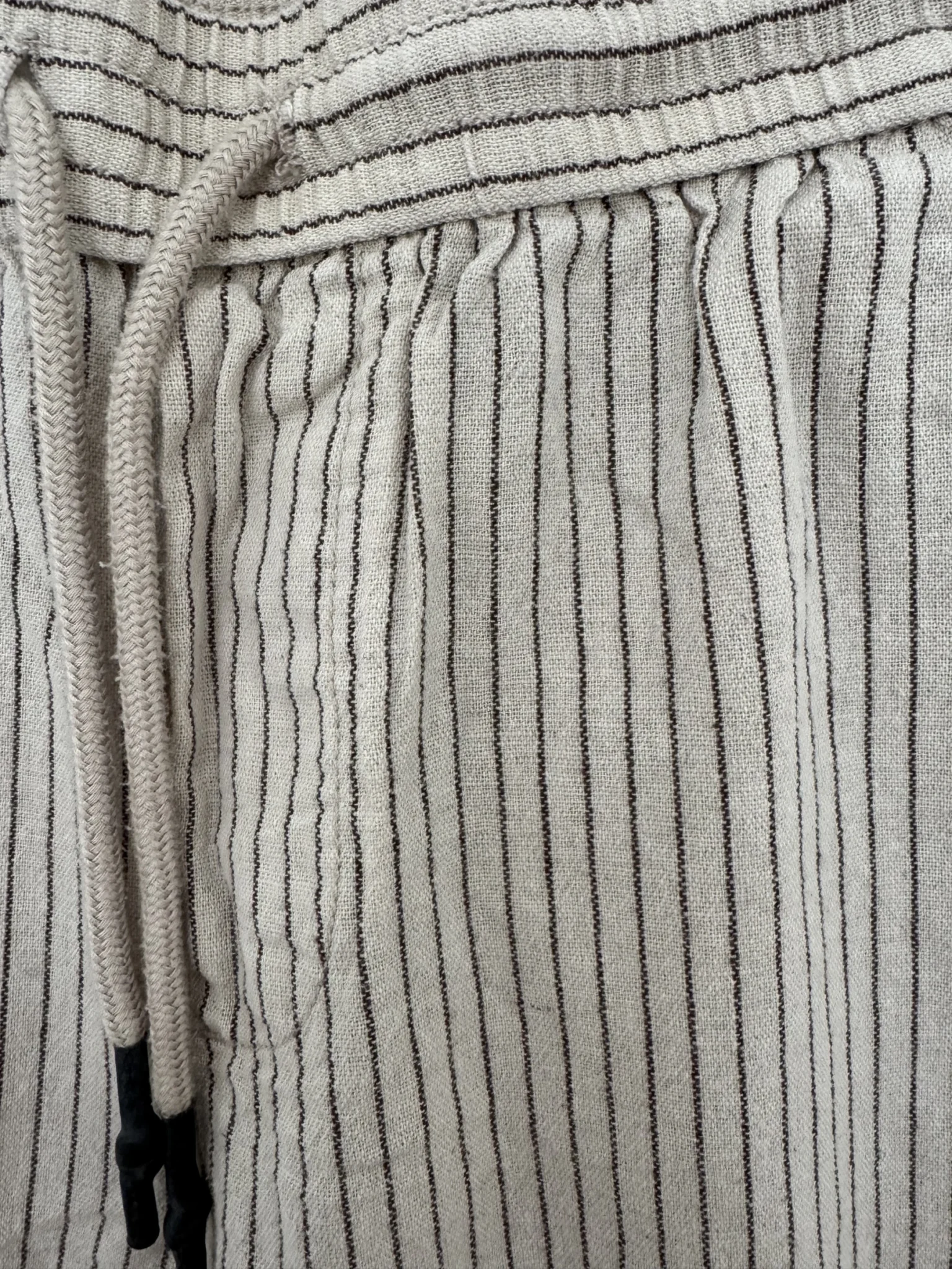 Image for Pantalon Cotton/Lin à rayures