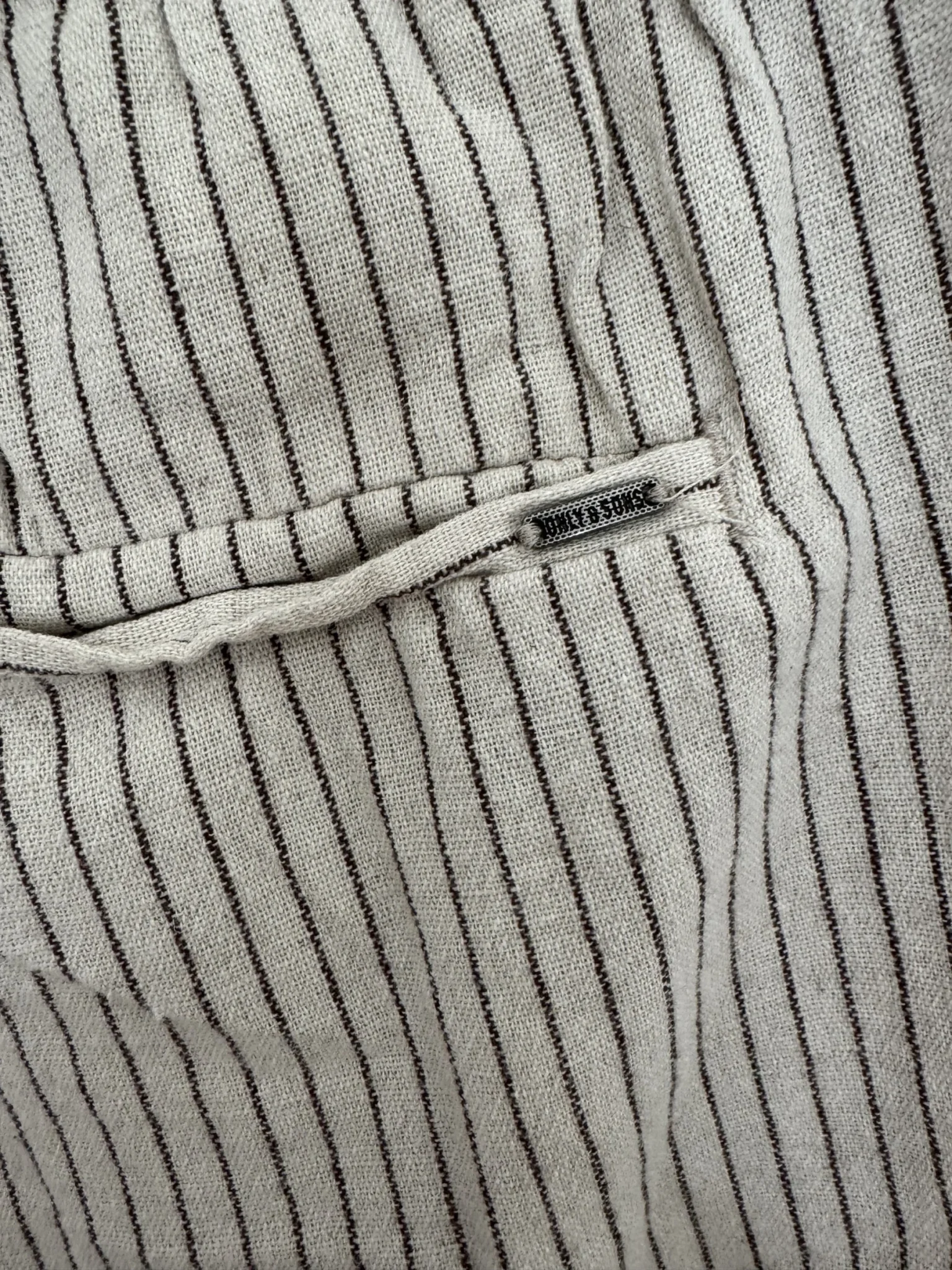 Image for Pantalon Cotton/Lin à rayures