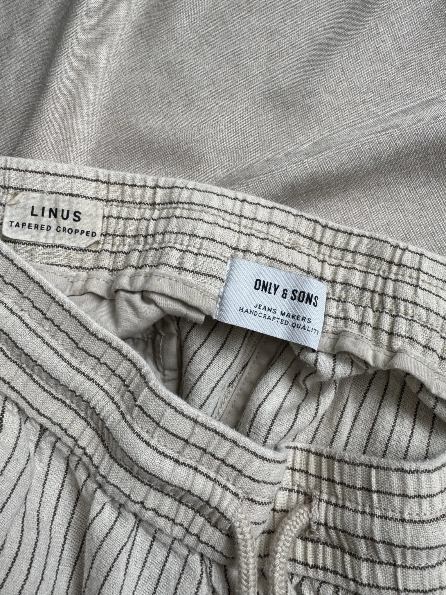 Image for Pantalon Cotton/Lin à rayures