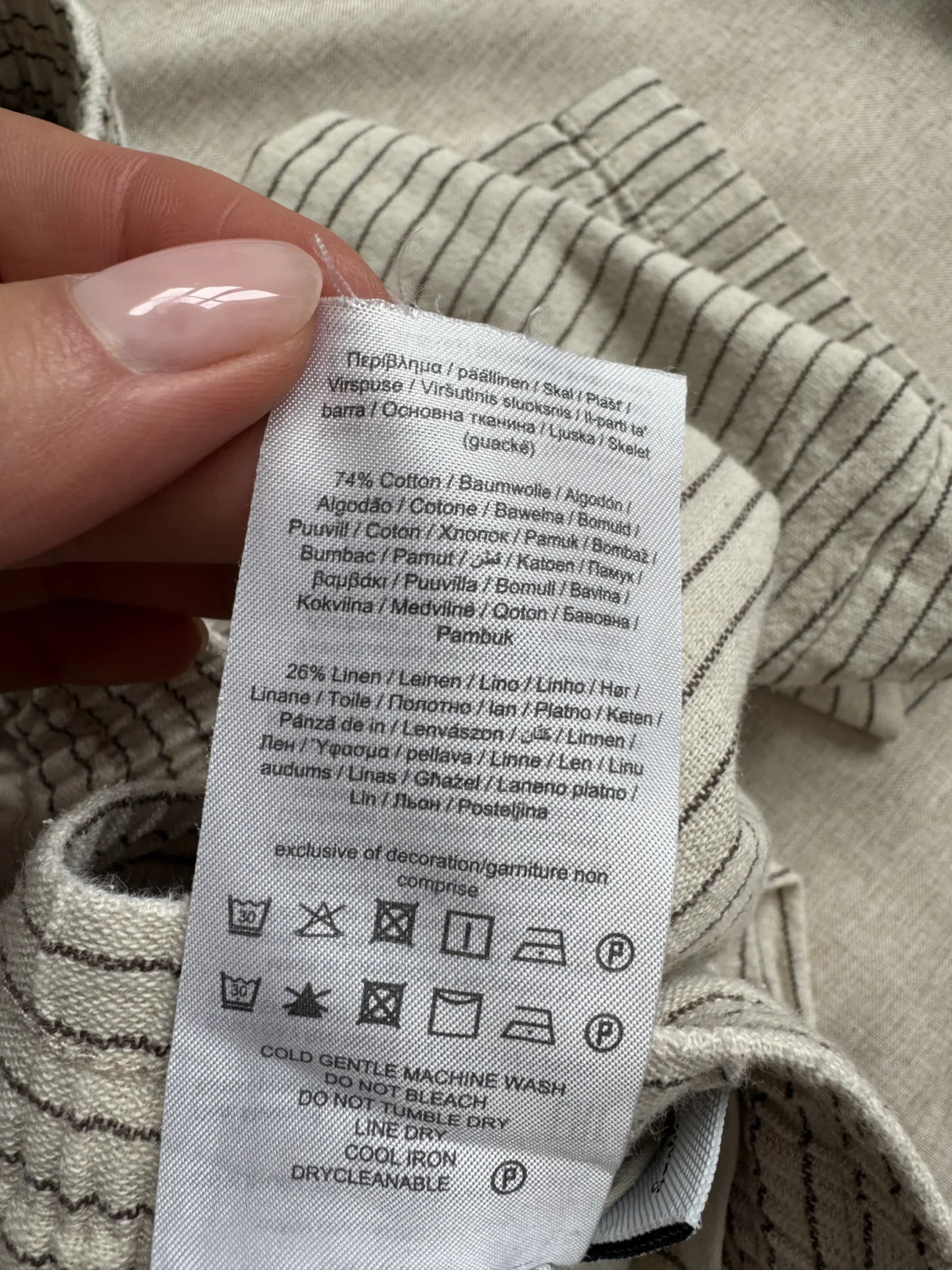 Image for Pantalon Cotton/Lin à rayures