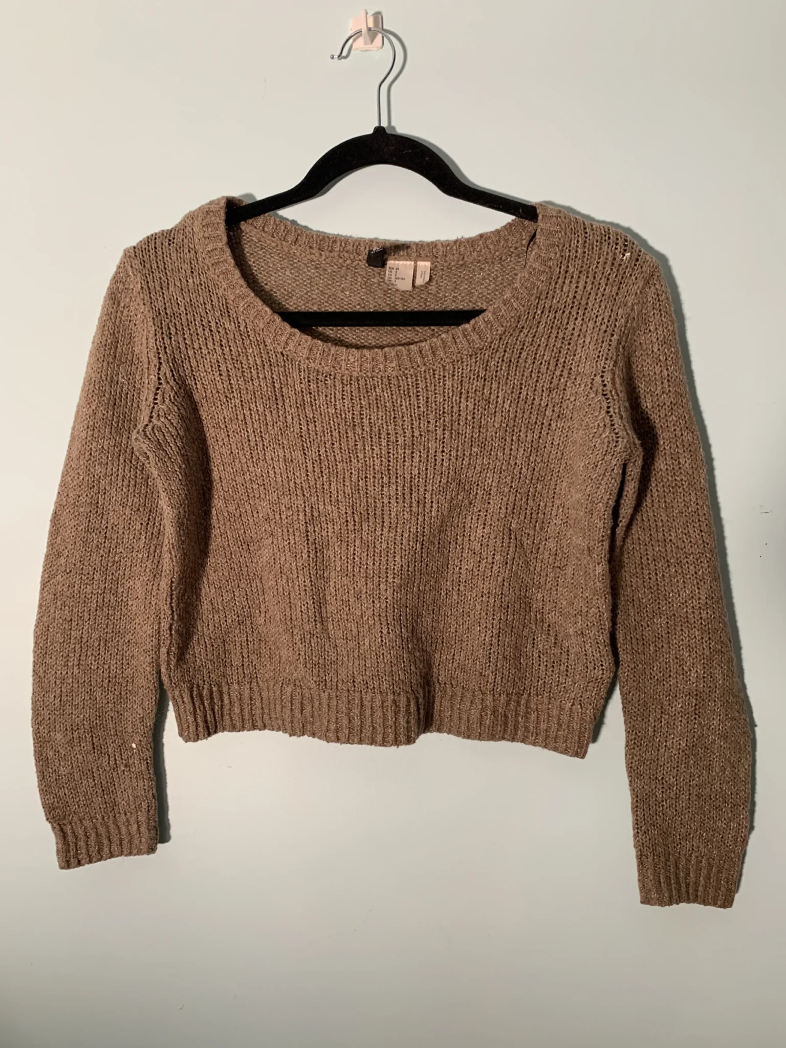 Featured image for Chandail Crop Manche Longue Beige