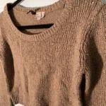 Thumbnail for Chandail Crop Manche Longue Beige
