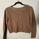 Thumbnail for Chandail Crop Manche Longue Beige