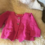 Thumbnail for Veste cardigan rose fuchsia coton ouaté bébé fille 6