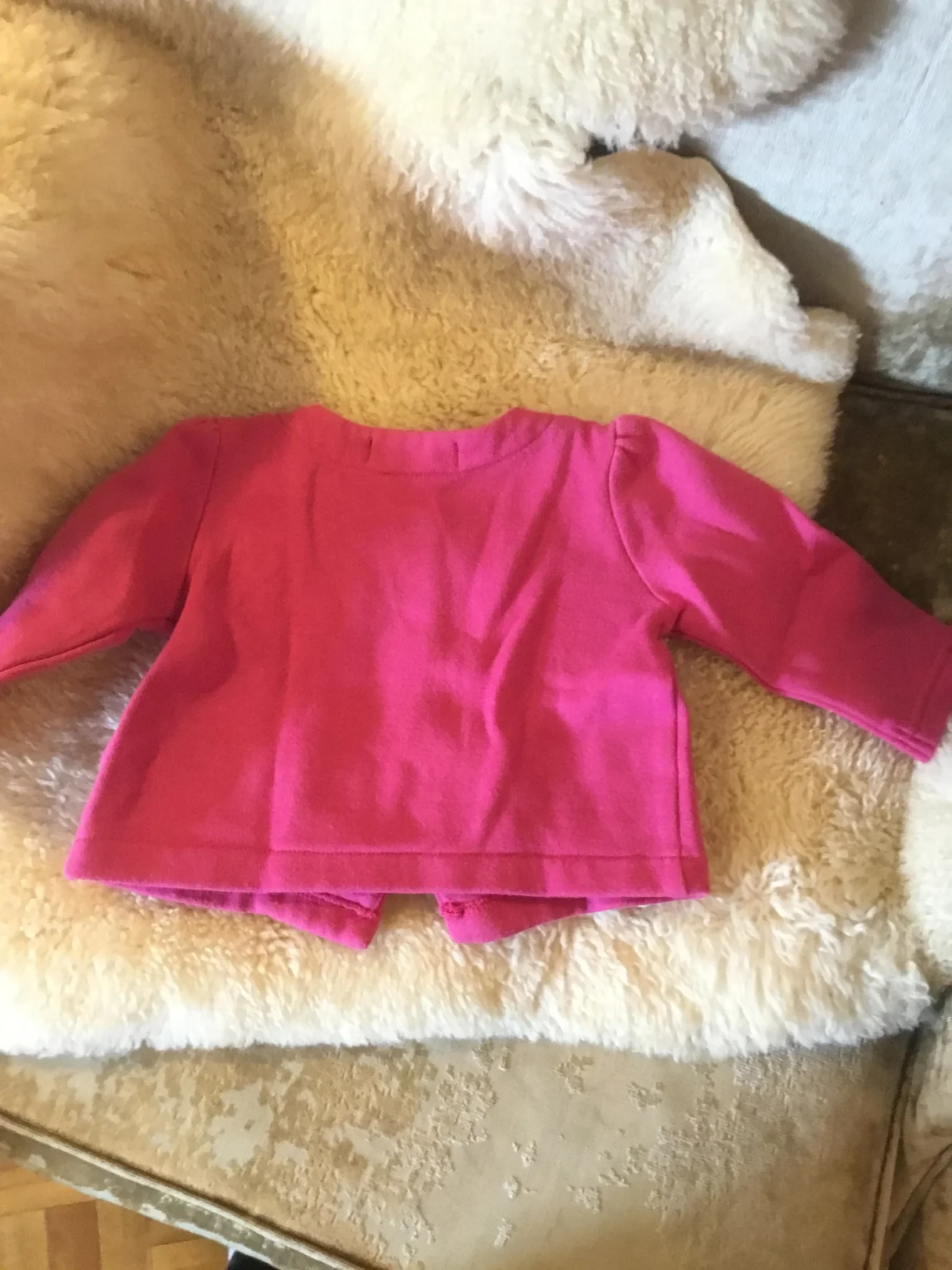 Image for Veste cardigan rose fuchsia coton ouaté bébé fille 6