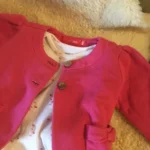 Thumbnail for Veste cardigan rose fuchsia coton ouaté bébé fille 6