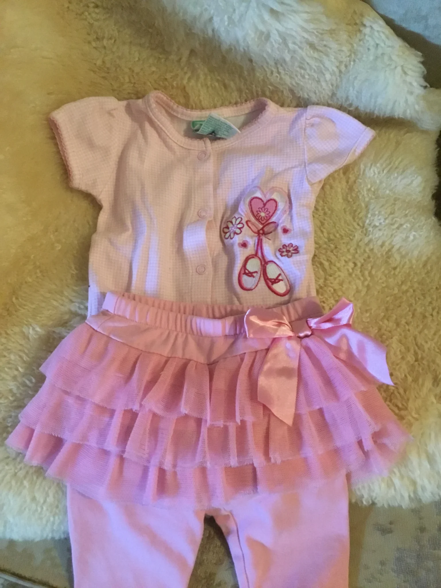 Image for Cache couche rose ballet ballerine bébé fille 6-9
