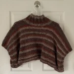Featured thumbnail for Short striped red mauve poncho