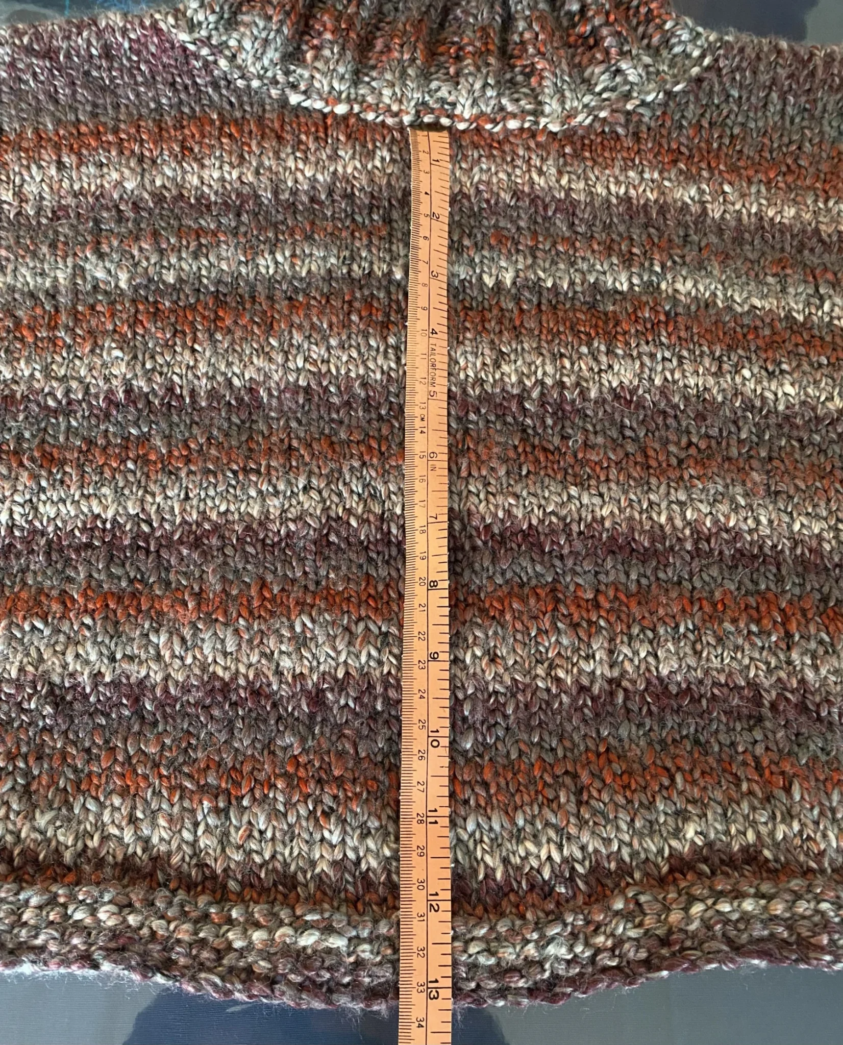 Image for Short striped red mauve poncho