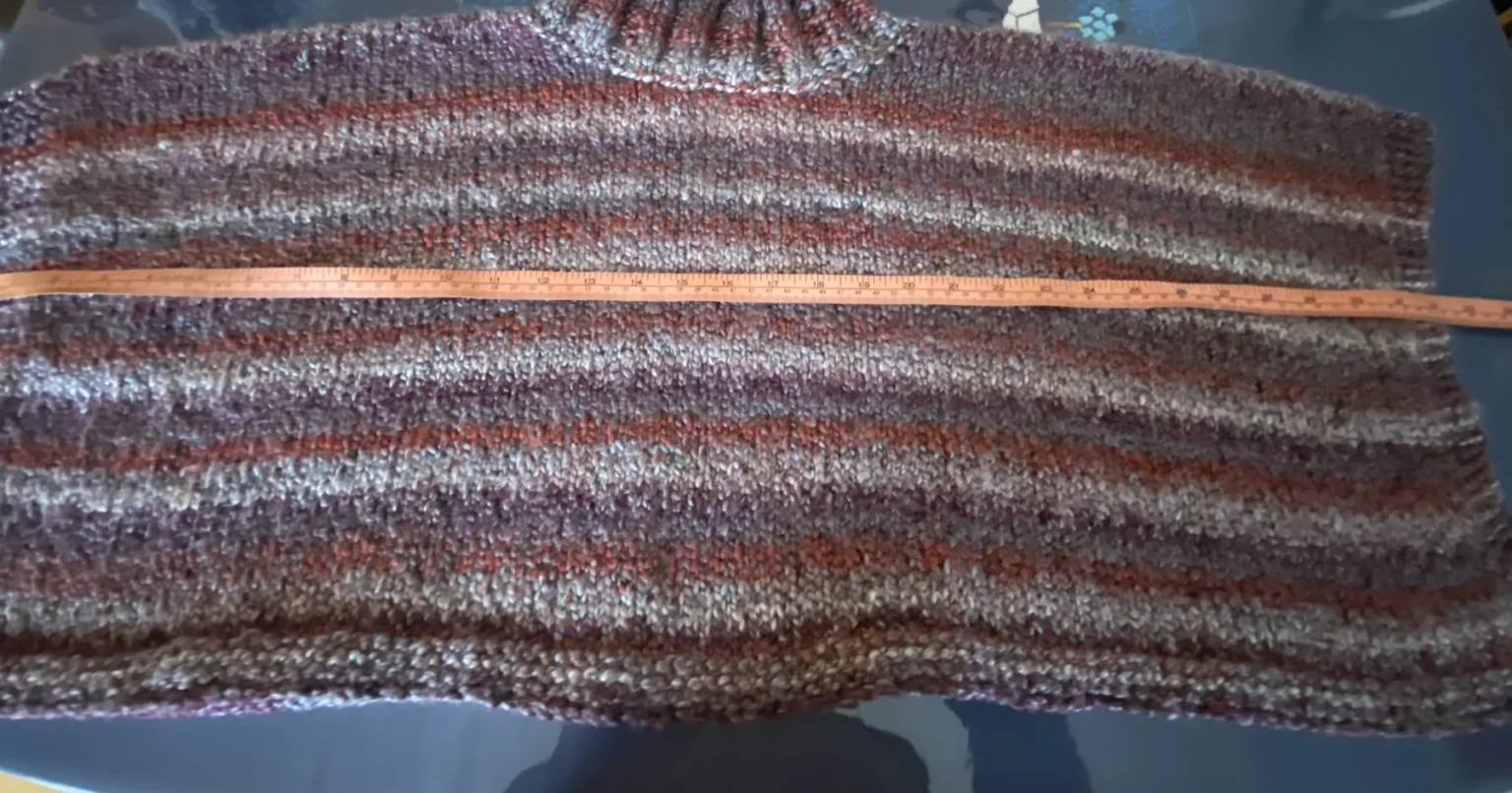 Image for Short striped red mauve poncho