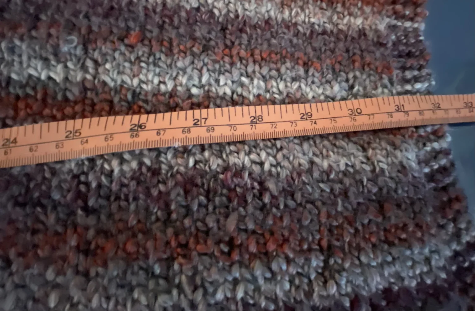 Image for Short striped red mauve poncho