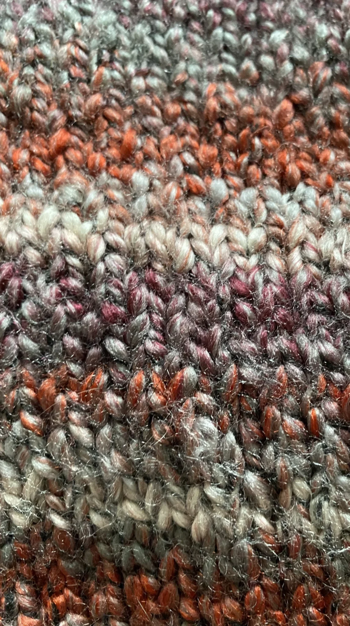 Image for Short striped red mauve poncho