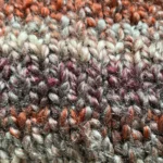 Thumbnail for Short striped red mauve poncho